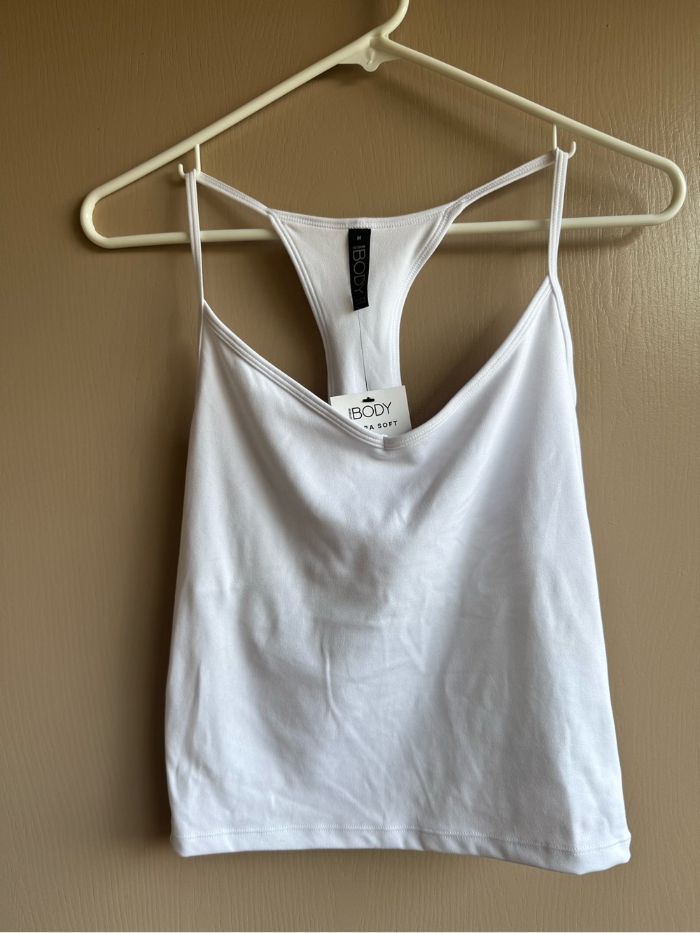 Cotton On White Racerback Tank with Spaghetti Straps